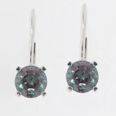 Round Mystic Topaz sterling silver earrings with elegant gemstone accents, perfect for sophisticated style.